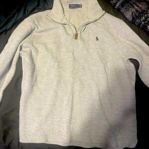 POLO RALPH LAUREN Logo-Embroidered Honeycomb-Knit Cotton Half-Zip Sweater